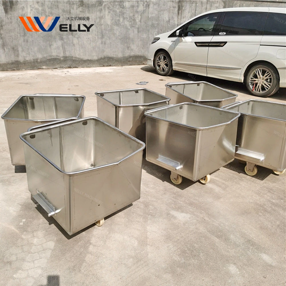 Easily Cleaned Stainless Steel Bin Metal Kitchen Cart Stainless Steel Kitchen Trolley