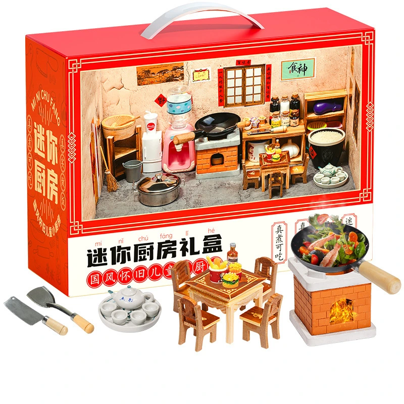 Children's Mini Kitchen Home Cooking Toys Really Boiled Wood Full Set of Simulation Kitchenware Set Manufacturers Wholesale