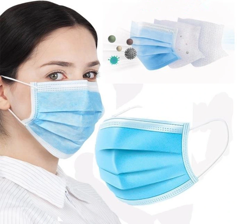 Custom Non Woven Antibacterial Protection 3ply Earloop Disposable Face Mask