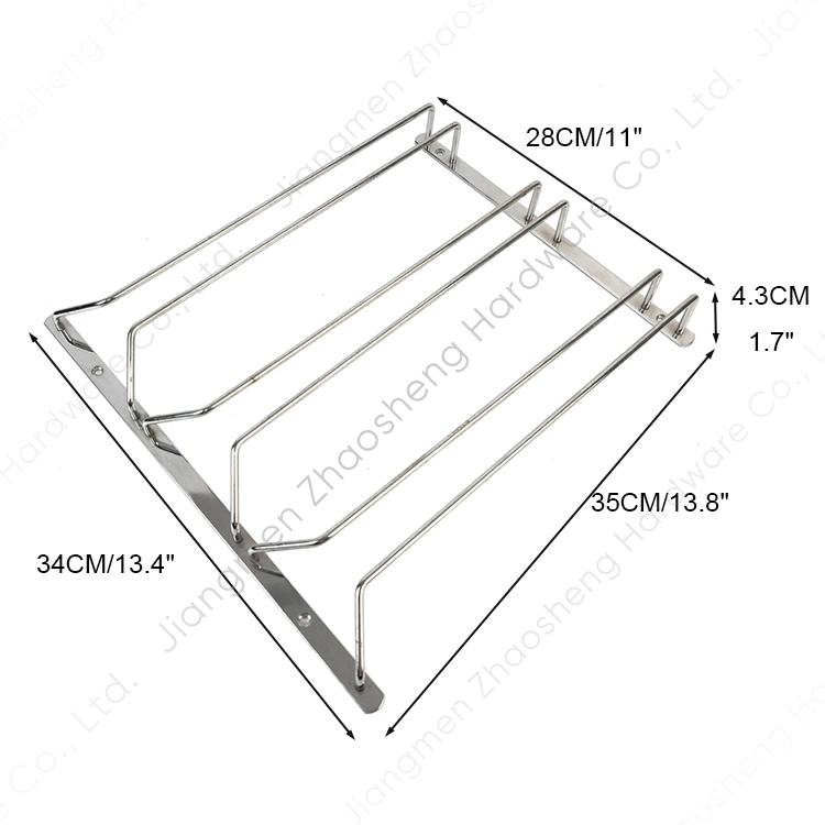 حامل أكواب لتجفيف الزجاج من النبيذ تحت الرف المعدني حانجر زجاجي