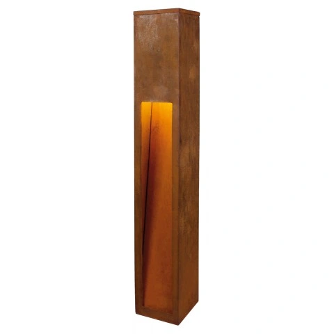 Columna luminosa decorativa exterior Rusty Corten Acero Decorativa Circular redonda Caja de luz