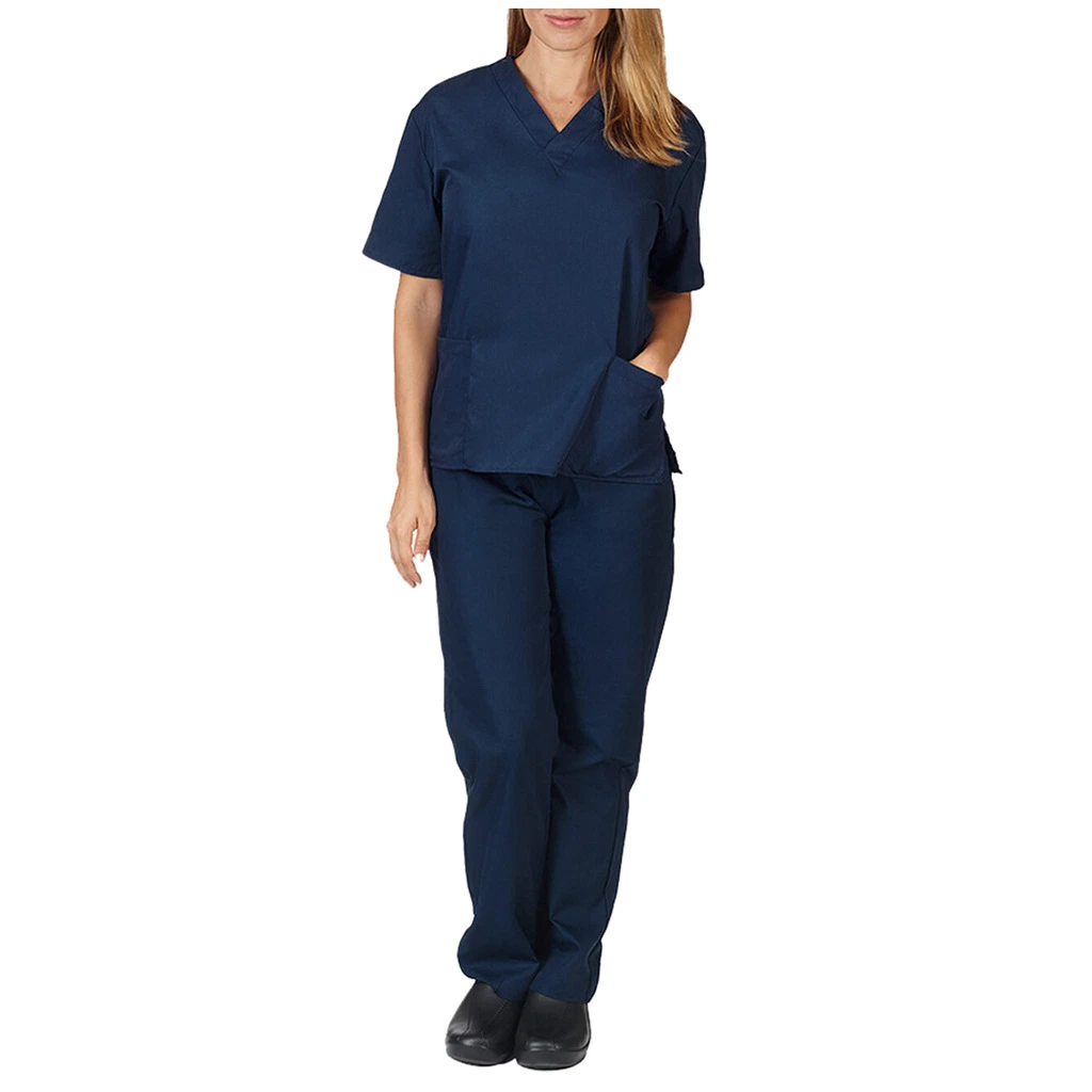 Vestuário de Enfermagem uniforme de trabalho de Enfermagem de Pocket V-Neck OEM Definir