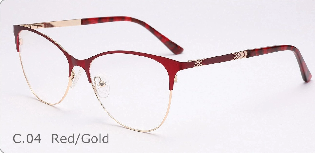 Lunettes tendance haute qualité Acetate Metal Woman verres optiques Cadres