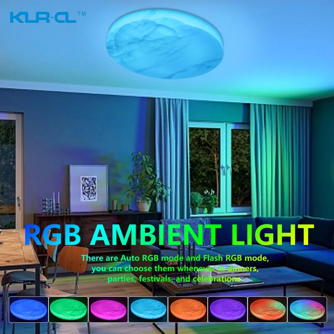 Antique Festival Auto Flash RGB Remote Control Indoor Ceiling Light