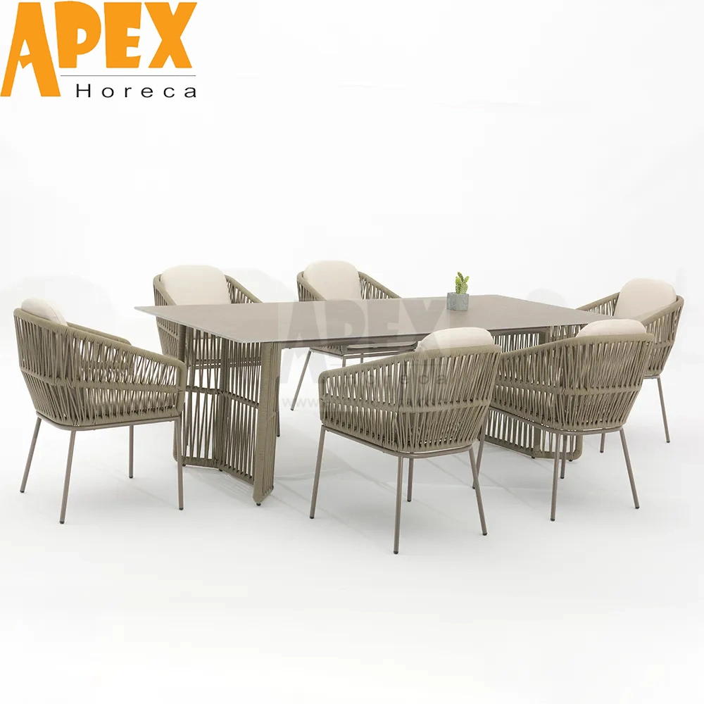 Modern Combination Dining Room Table Chair Set Garden Patio Outdoor Rattan Furniture