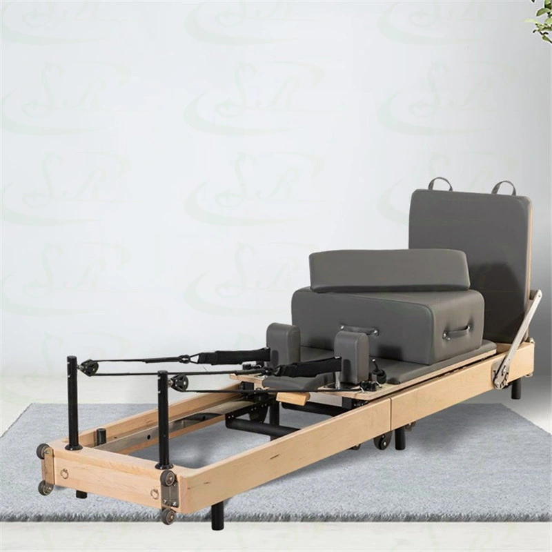 Hogar Madera plegable para niños portátil Springs cama Pilates plegable Reformador