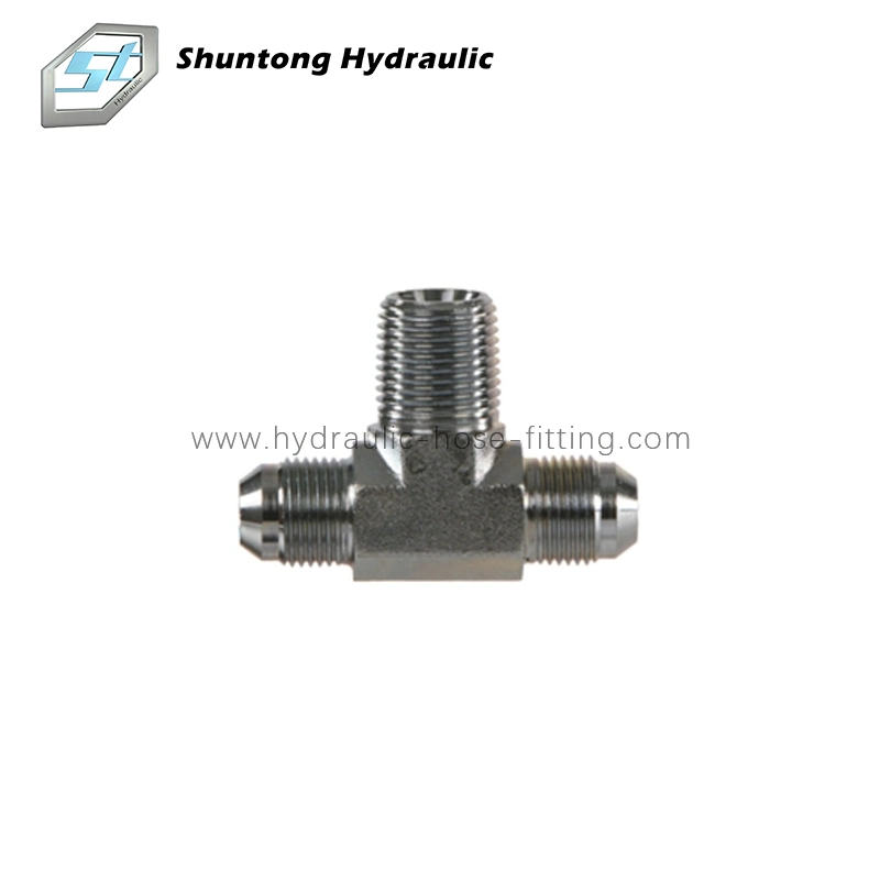 Hydraulic Hose Adaptors Hydraulic Hose Fittings Jic Male 74&deg; Cone Bulkhead Branch Tee Made in China