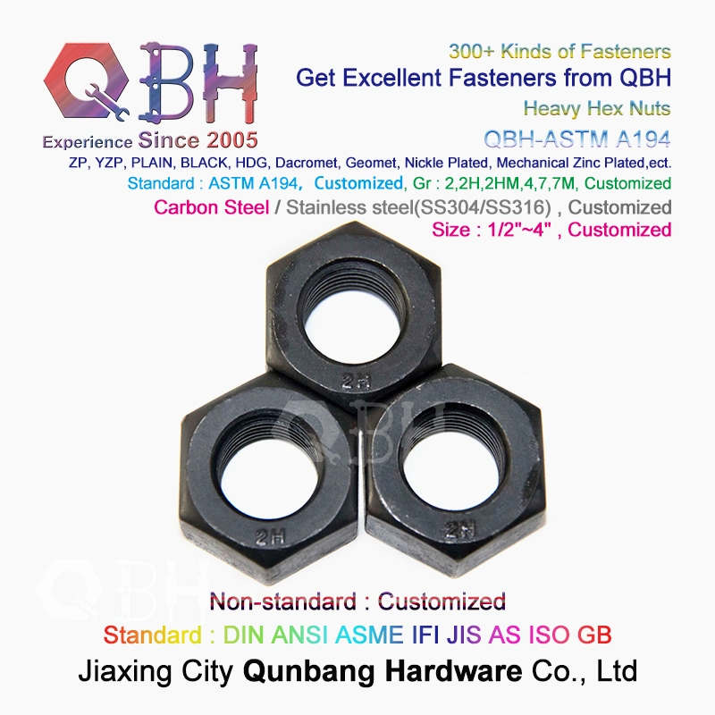 Qbh OEM A194 Steel Structure Bridge Workshop Platform Fabricated House Heavy Structural Roofing Frame Part Walkway & Floor Hexagon Hexagonal Hex Nut Accessories