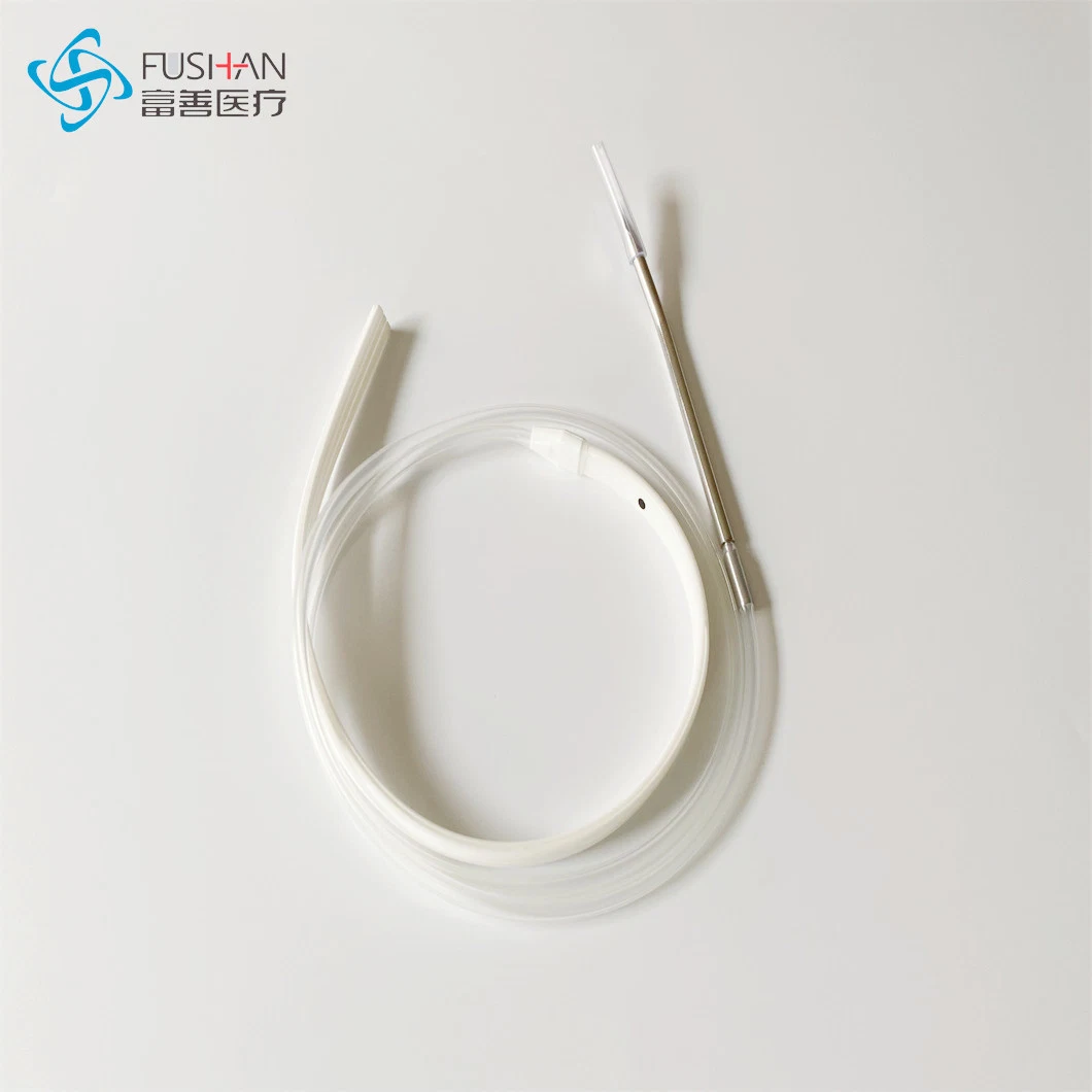 Wound Drainage Series Fushan Brand 100% Medical Grade Silicone Flat Perfortated Drainage Tube Length 120 Cm with CE and ISO