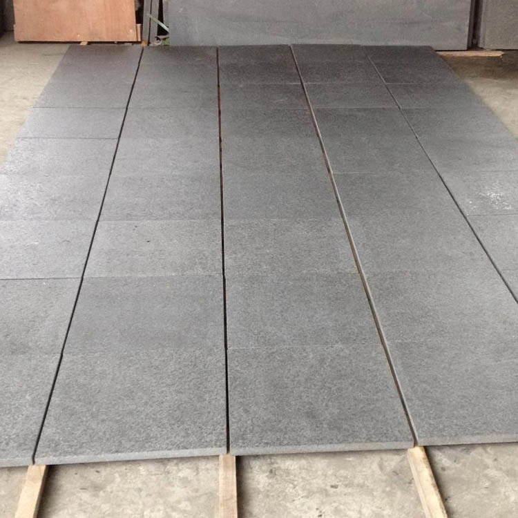 Factory Direct Anti-Slip Finish Flamed China G684 Black Pearl Granite Paving Tiles for Patio Pavers