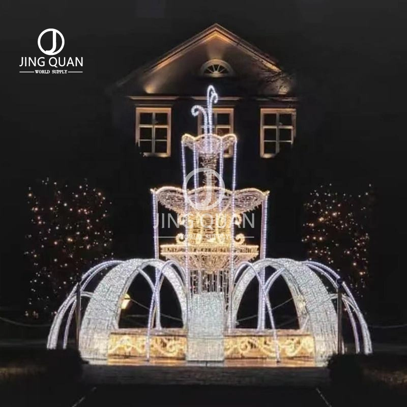 Anpassbare Bunte Brunnen Motiv Licht Weihnachten Weihnachtsdekoration Im Freien Landschaftsbau Designs Vergnügungspark Dekoration Lichter