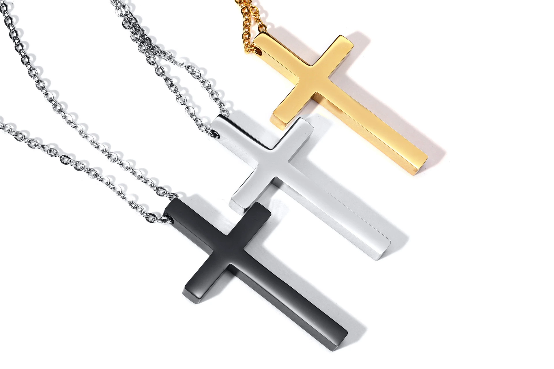Crucifix Necklace Stainless Steel Cross Pendant Korean Jewelry Titanium Steel Jewelry