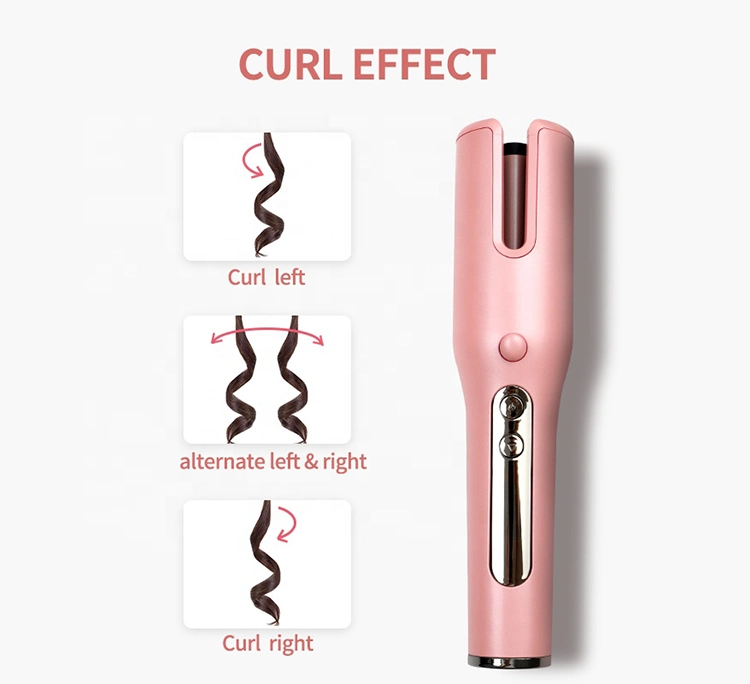 Portable LCD Display Travel Iron Mini USB Rechargeable Cordless Automatic Hair Curler