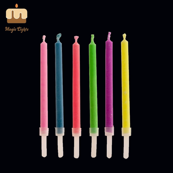 Local Market Charming Six Pieces Color Flame Birthday Candle in Bulk