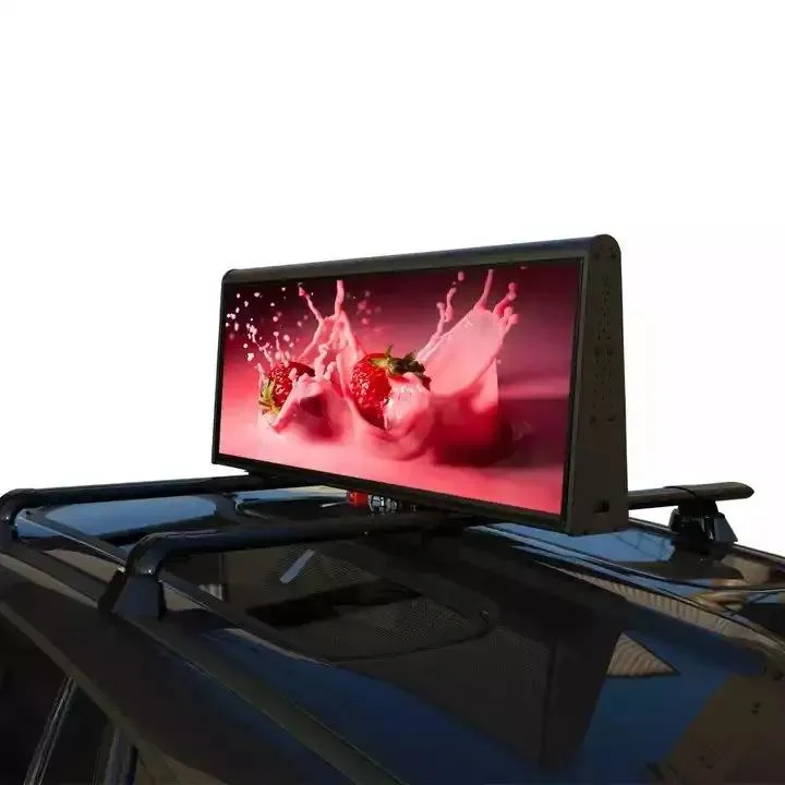P4 Full Color Waterproof IP65 Double Sides LED Taxi Roof Display for Advertising