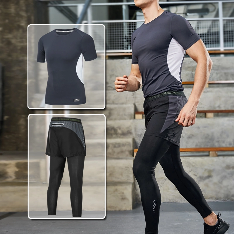 Herren Sport schnell trocknend eng anliegender Trainingsanzug Running Fitness Yoga Wear