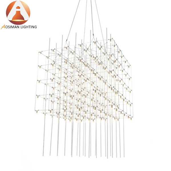 Hotel Lobby Living Room Modern Ceiling Lamp LED Pendant Light Cubic Chandelier