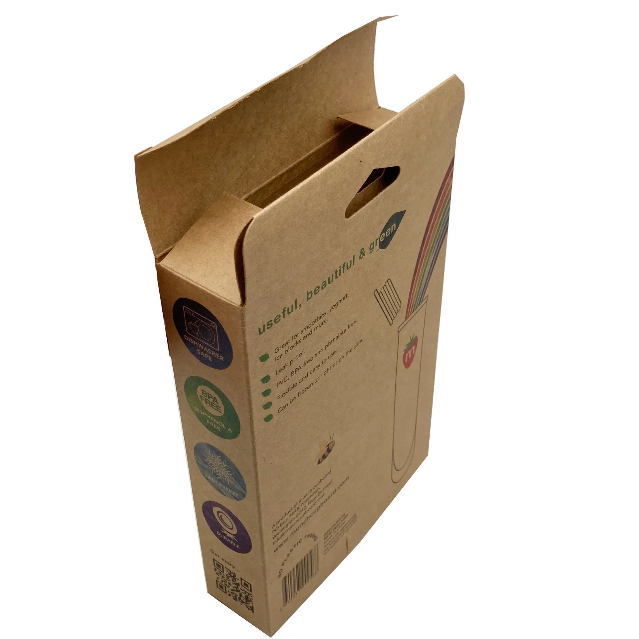 Custom Logo Printed Kraft Paper Gift Carton Box with Hook and Clear PVC Window