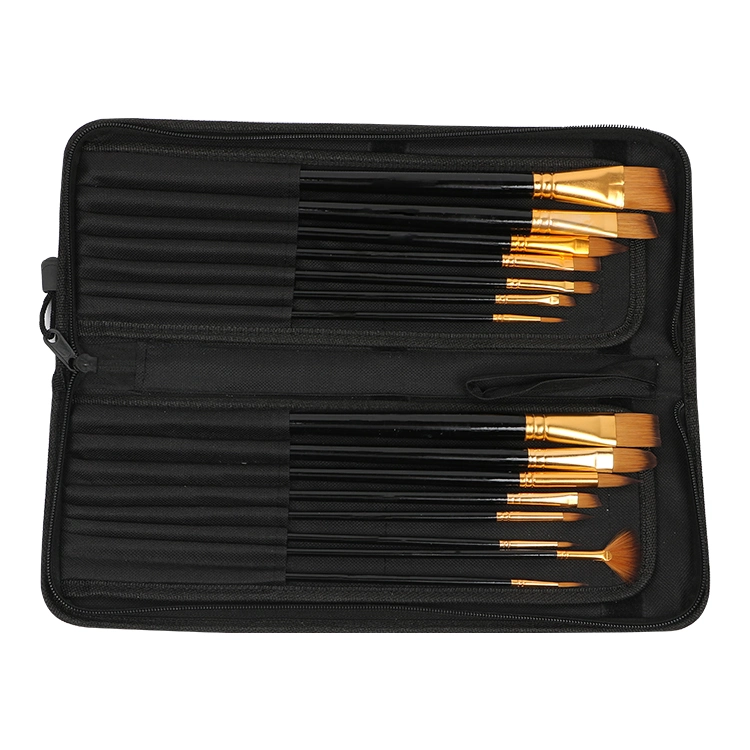 China Supplier Professional 15PCS Nylon Hair Artist Paint Tool Brush Set