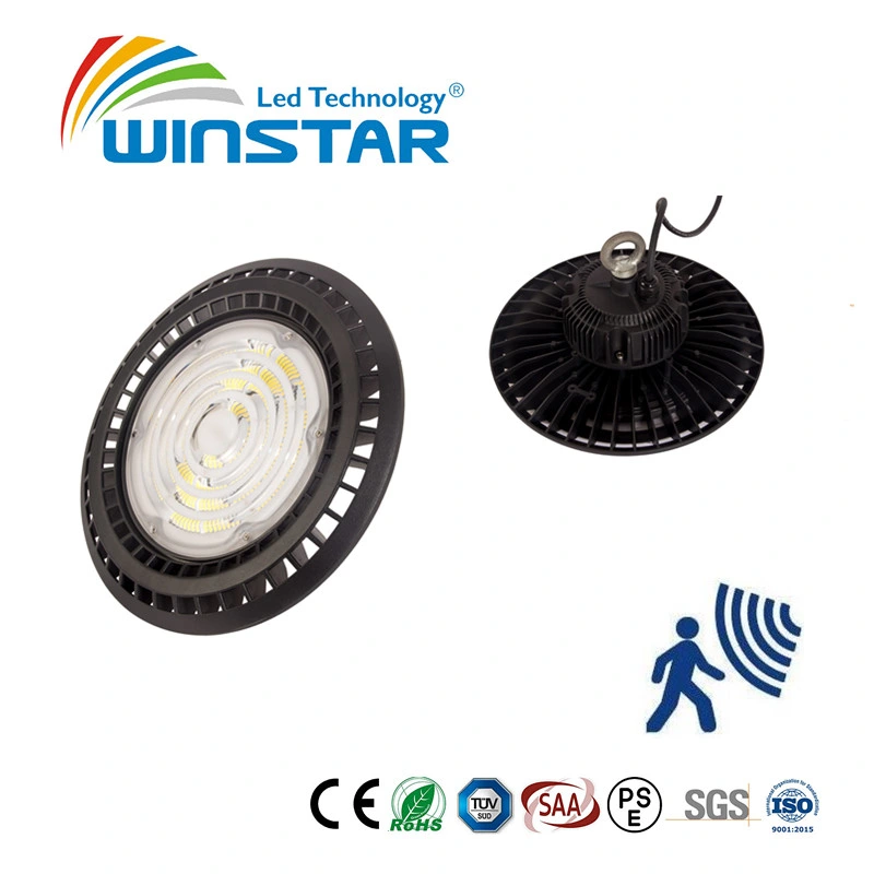 130-200lm/W 100W/150W/200W G5th UFO Highbay Industry Light with Motion Sensor for Option