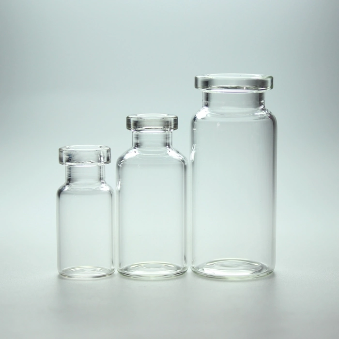 Farmacéutica tubular de borosilicato transparente Vial de la botella de cristal