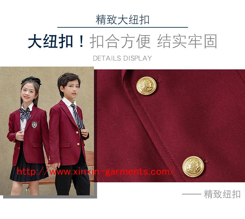 Custom Designs Primary Students Theme Party Wear Kids Boys Girls School Blazer Uniform (U2316)