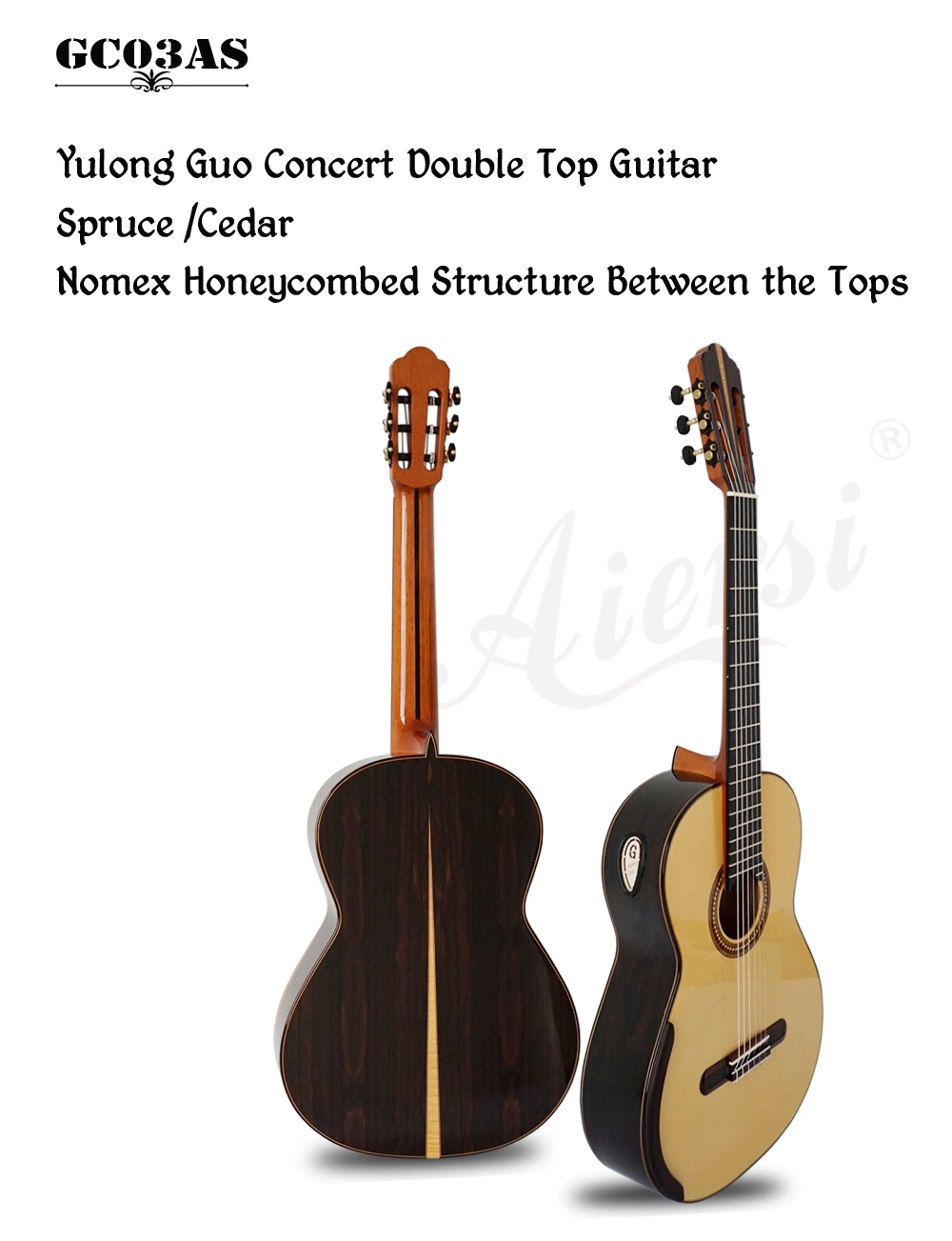 Aiersi Yulong Guo Double Spruce Top Nomex All Solid Classical Guitar