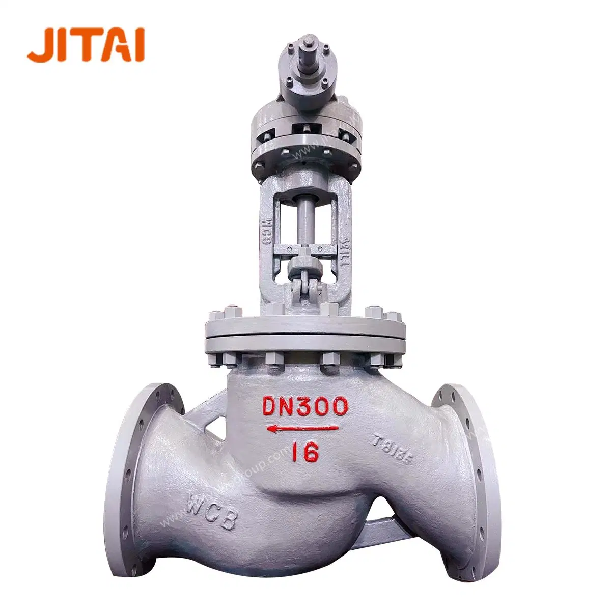 Wcb Casting Steel DN400 Pn25 Flange Type Gearing Globe Valve