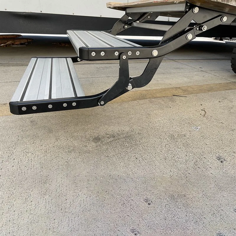 Maygood Aluminum Manual Caravan Camper Trailer Steps Folding Ladder Step for Side Door of RV Truck