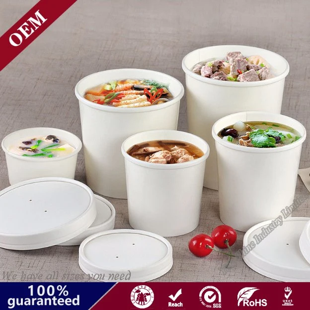 Take out Food Packing Soup Cup Kraft Paper Bowl Bucket Soup Cup Disposable