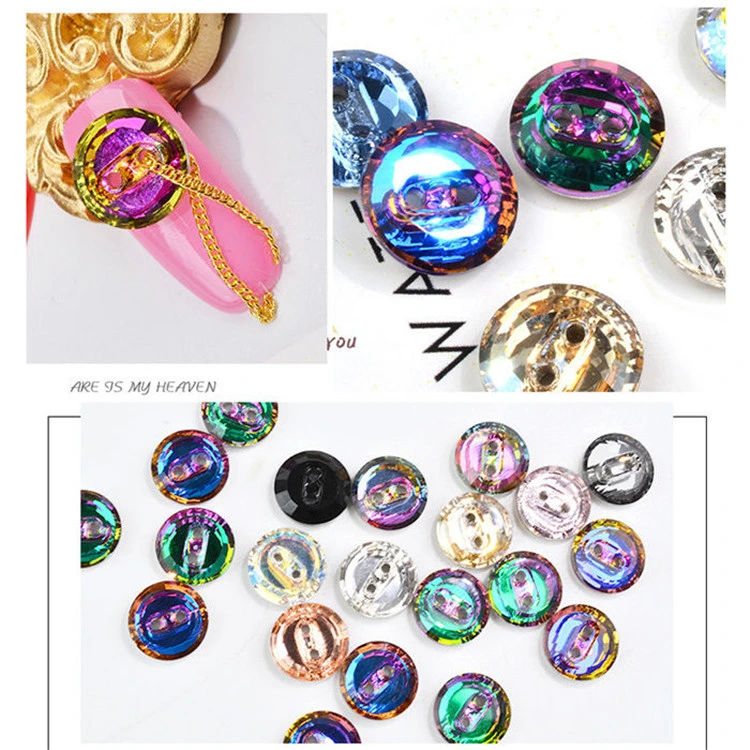 New Nail Jewelry Diamond Nail Drill High-Grade Crystal Button Jewelry Rhinestone Glass Diamond Button Series