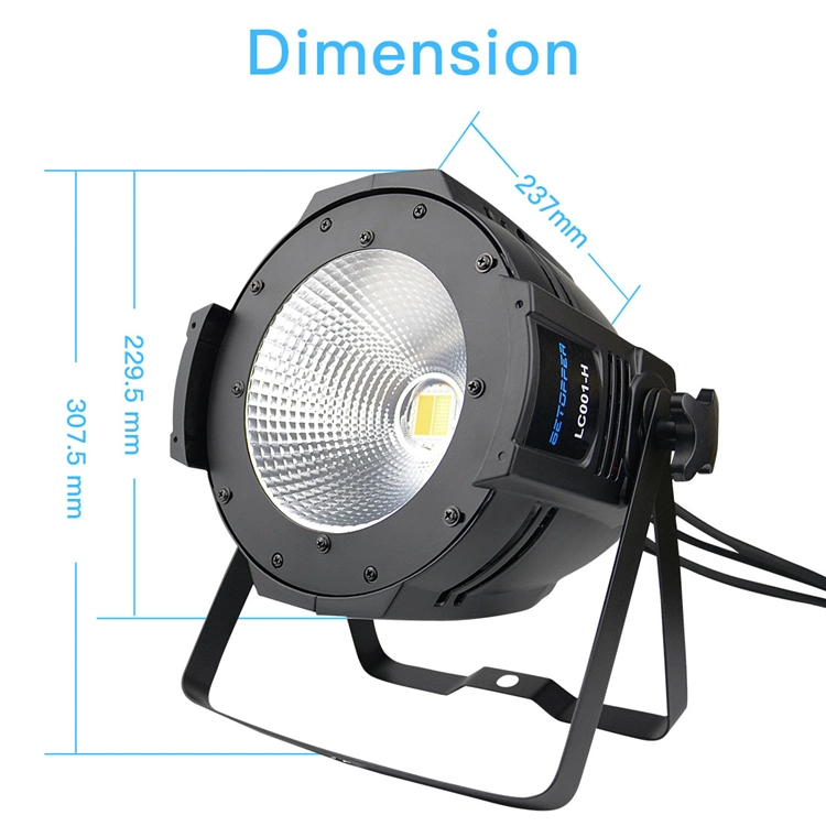 IP30 Interior 100W COB PAR LED escena luz boda disco Rendimiento