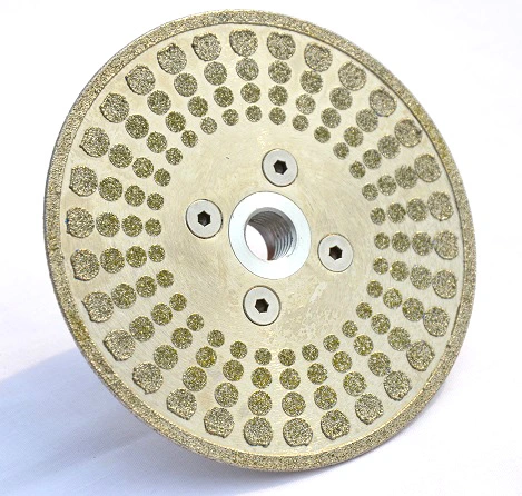 Continuous Rim Electroplating Diamond Cutting Wheel with DOT Protection Side and Flange