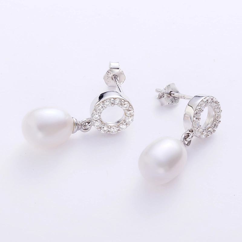 Joyas de encanto de la mujer caída de largo en Pearl earring Mayorista de joyería