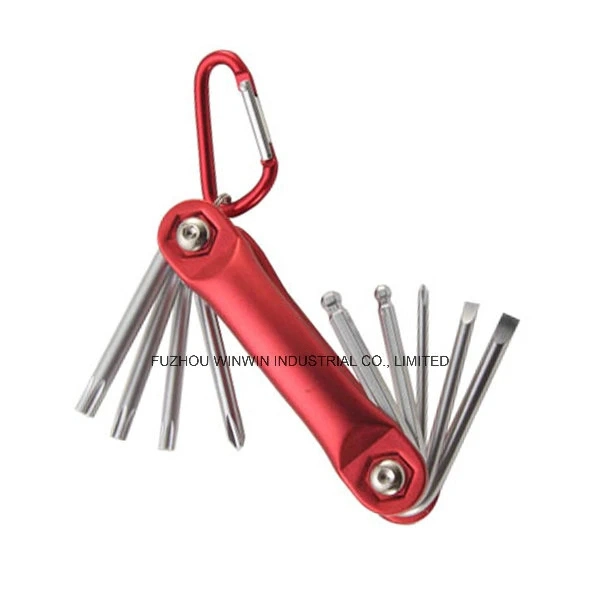 9-Piece CRV Multifunctional Folding Allen Hex Key Set (WW-KHW31)