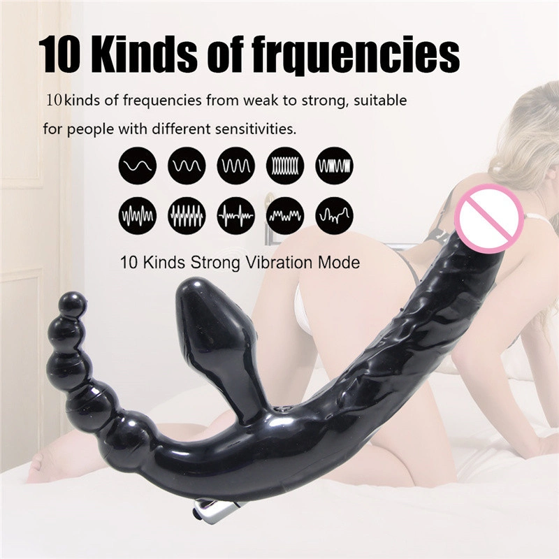 Three Heads Anal Beads Butt Plug and G Spot Dildo Vibrator