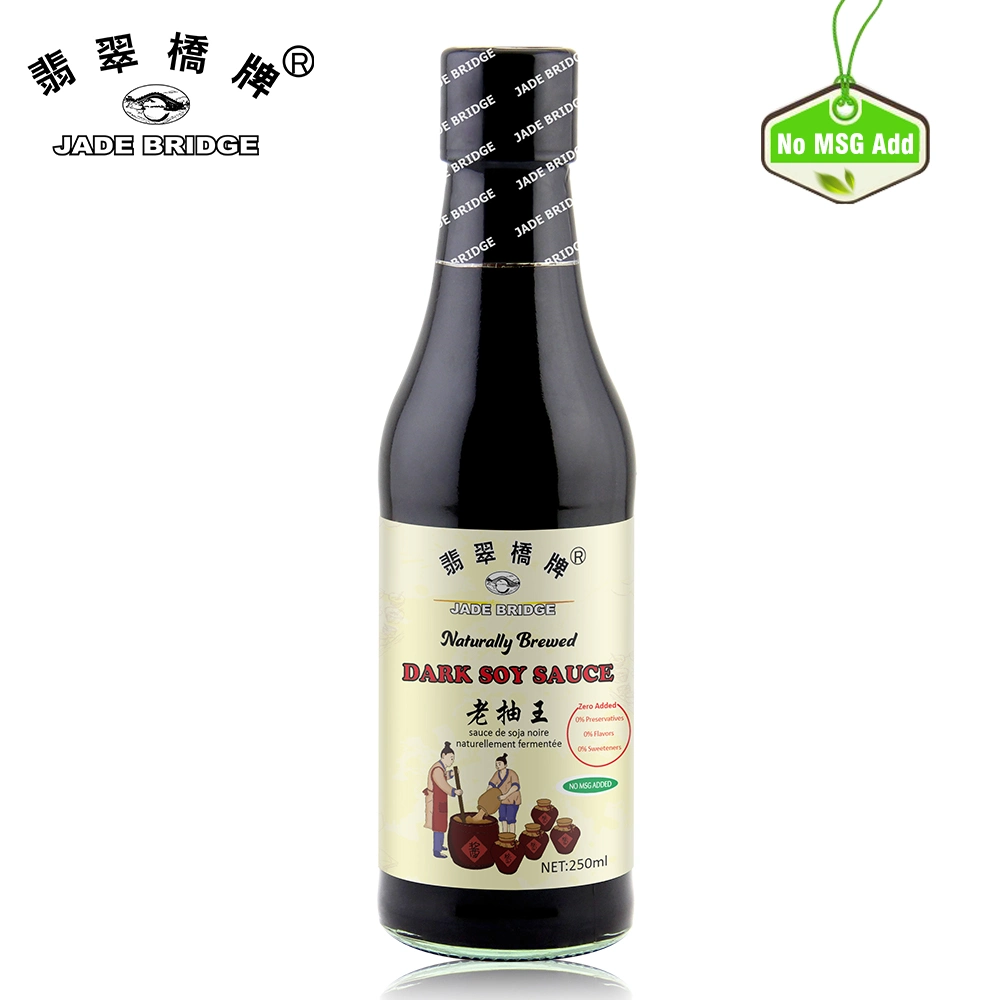 Naturally Brewed Premium Soybean Sauce Manufacturer 250 Ml Jade Bridge Zero Added Dark Soy Sauce