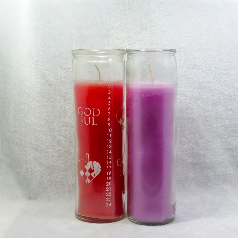 7 Tage Glaskerzen Großhandel/Lieferant Custom Label Günstige Religiöse Paraffin Wachs 7 Tage Kerzen