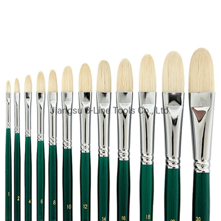 High Quality Pig Bristle Paint Brush Artist Oil Acrylic Painting Brush Set