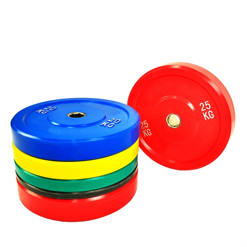 Colorful Gym Steel Barbell Competition Sports Equipment Solid Virgin Training Colour Black Crossfit Weight Rubber Bumper Plates Plate