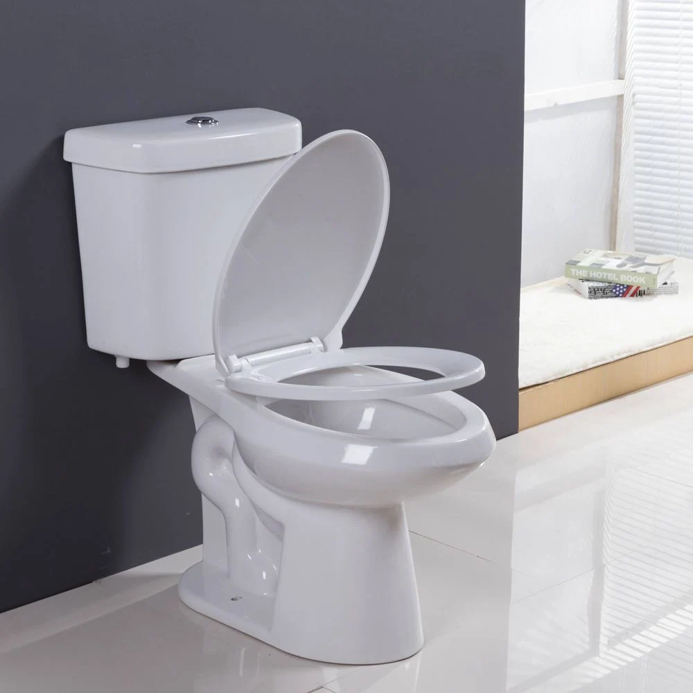 High Efficiency Bathroom Sanitary Ware Elongated Two Piece Toilet with Insulated Tank for Canada