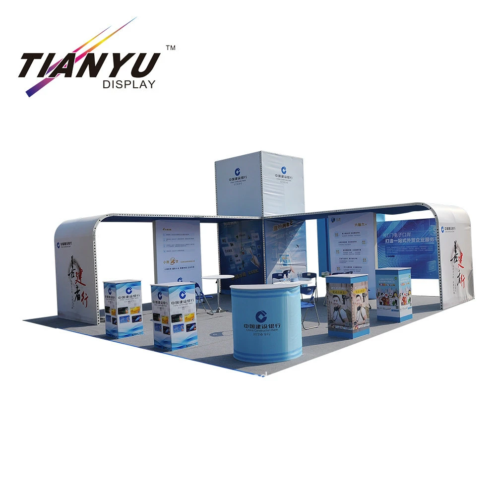 3X6 de aluminio cosmética Feria stand de exhibición con estantes