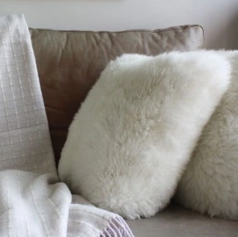 Premium Quality Real Sheepskin Cushions for Sofa Home Decor