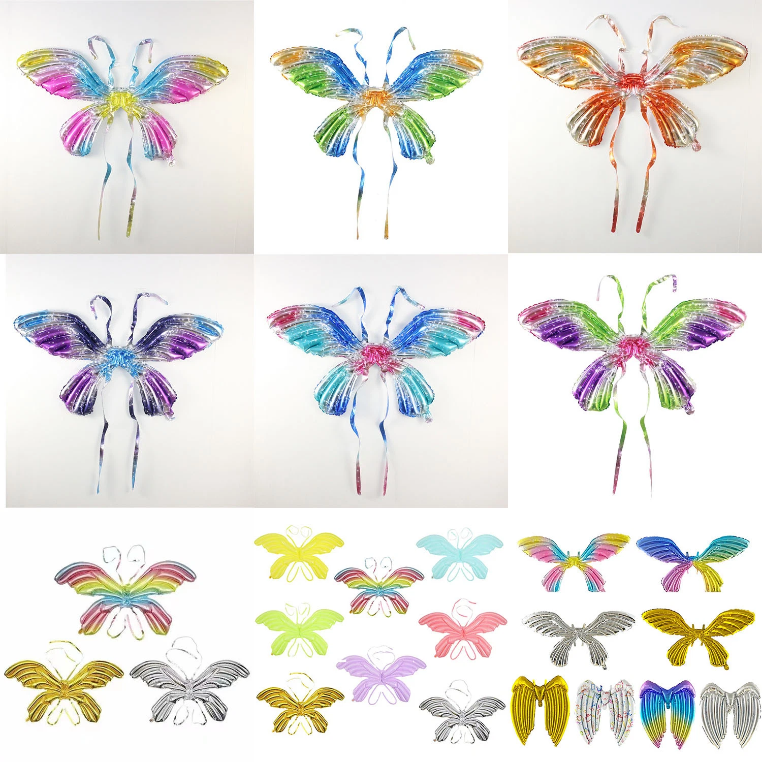 Butterfly Wings Children&prime; S Festival Angel Wings Children&prime; S Travel Souvenir Toy Decoration Birthday Party Decoration Aluminum Foil Balloon