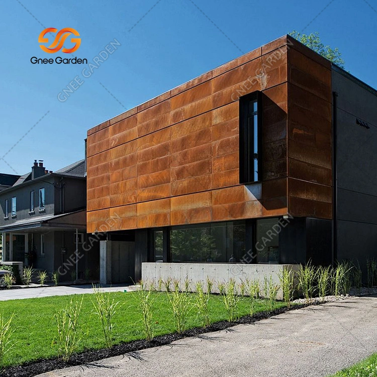 Modern Design Corten Facade Carve Panel Metal Exterior Cladding Curtain Wall Paneling Outdoor Hotel Office Building Decoration