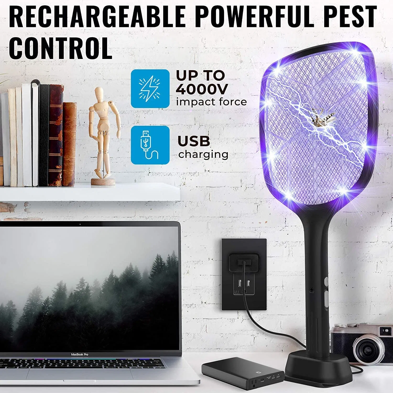 Prix de gros Vente chaude électriques rechargeables Fly Swatter Mosquito Killer