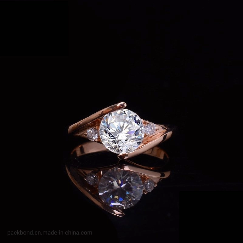 S925 разорванные 14K 18K 24K Moissanite уплотнительные кольца круглого разрез для проведения свадеб, участия и годовщины.