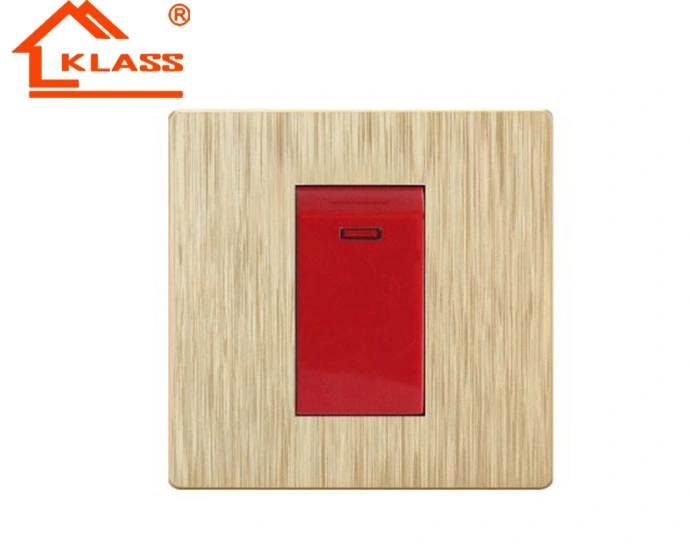 Hot Sale UK Style Wall Light Switch with Stainless Steel Panel