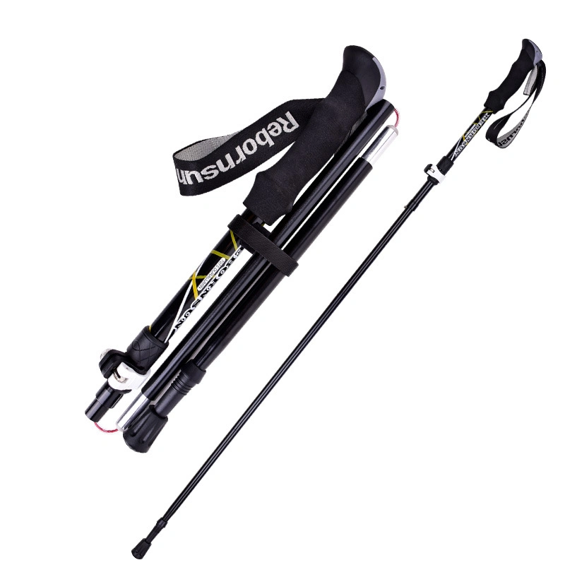 Camping Ski Tube Mini Carbon Pole Mini Crutch Walking Foldable Stick Nordic