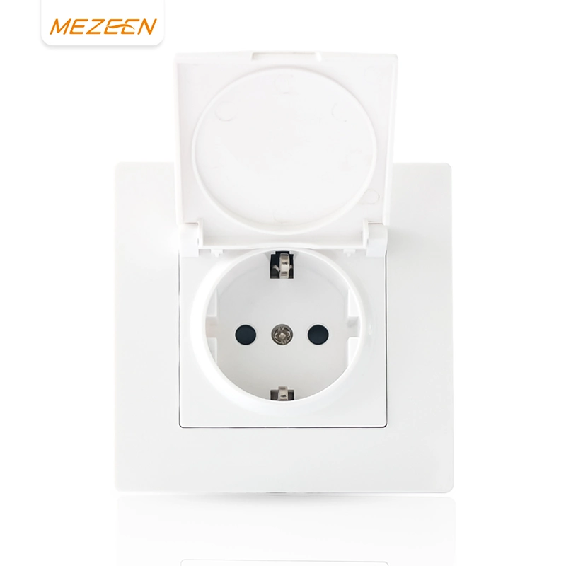 EU Electrical Plug Outlet 220V Waterproof IP44 Schuko Socket Power Socket with Cover